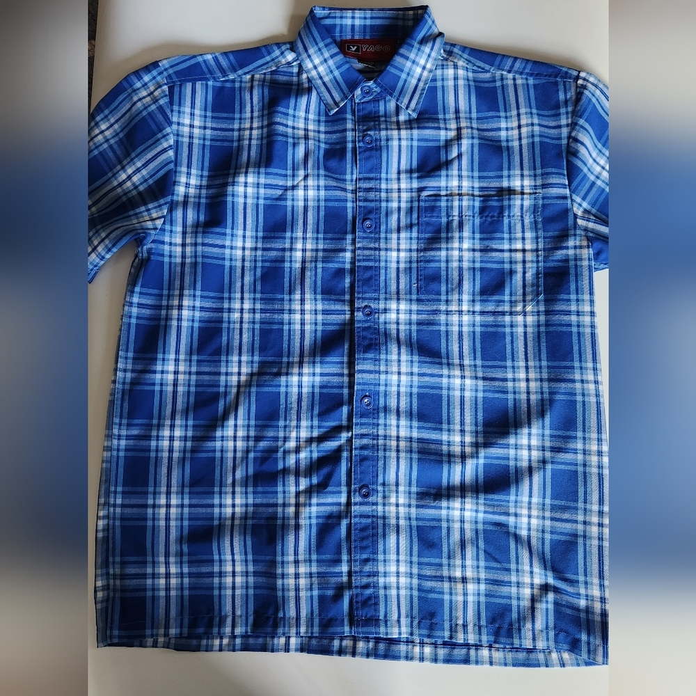 Yago Men's Large Plaid Short Sleeve